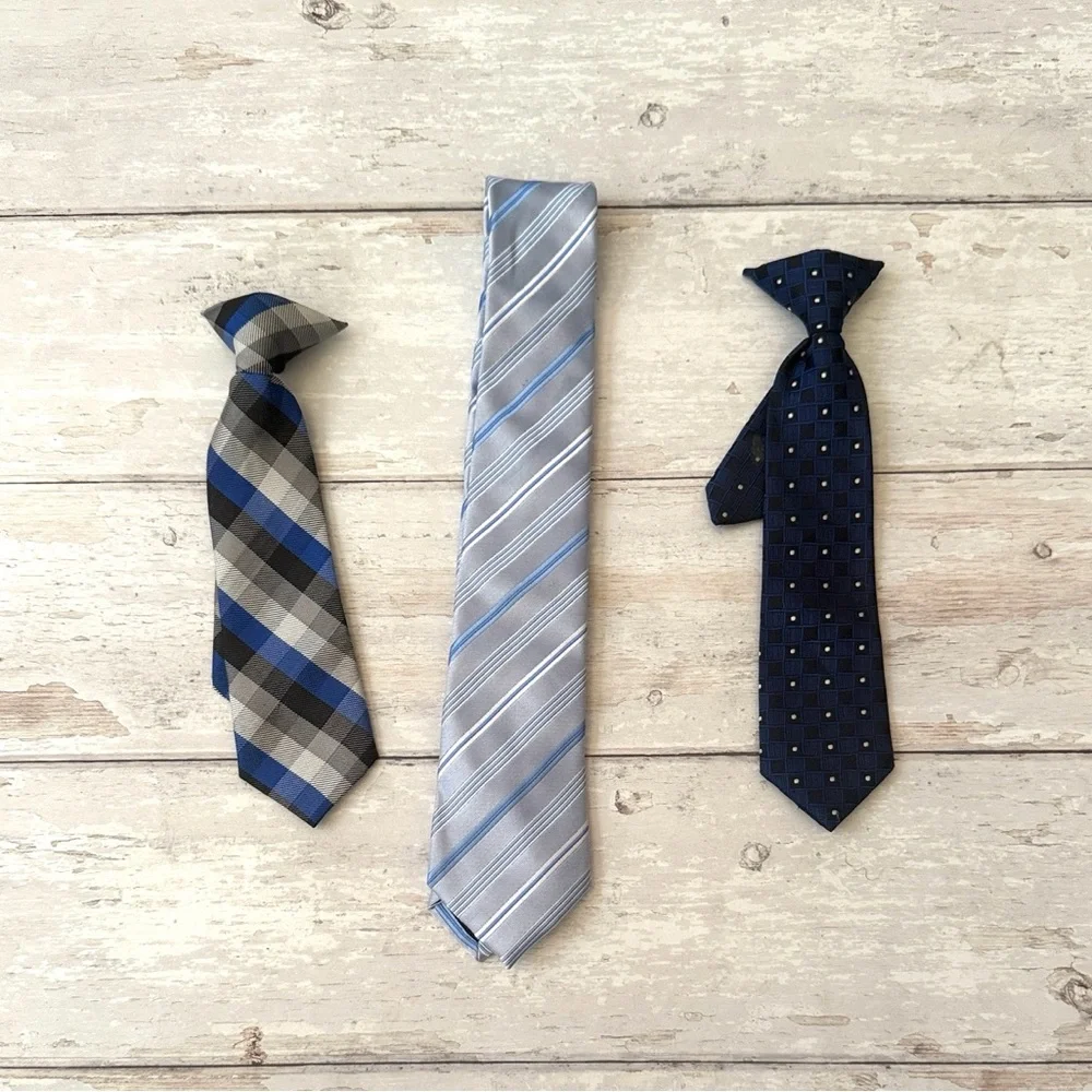 Boys Clip On Ties Bow Ties Formal Wear Children’s Set of 3
